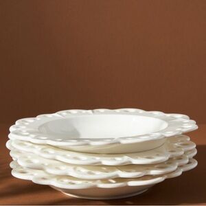 Anthropologie Eyelet Soup Bowls (4) NWT